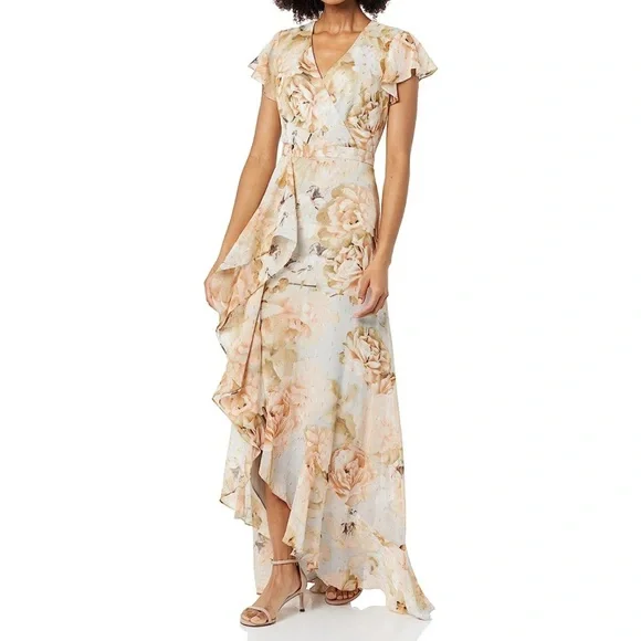 green emerald velvet dress Calvin Klein Chiffon Print V-Neck Maxi Dress Indigo Cream 4 at Amazon  Women's Clothing store main image 0